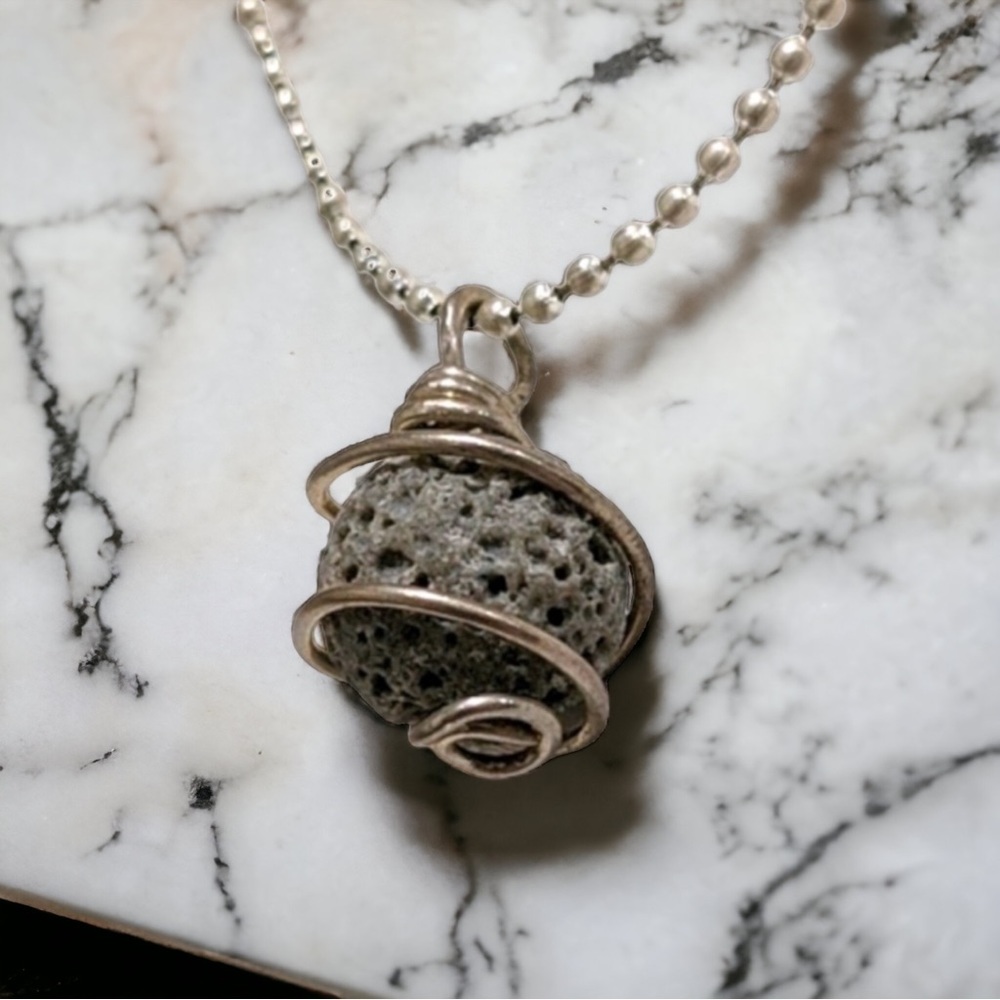 Lava Bead Necklace For Essential Oil